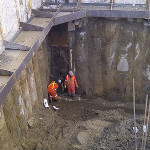 deep shaft construction jobsite